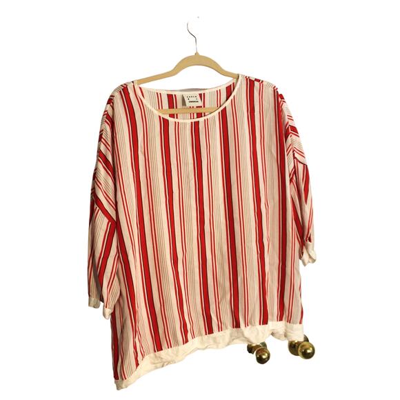 Karen by Simonsen Red & White Striped Oversized Top sz 38 (M) WT1 - Picture 2 of 5